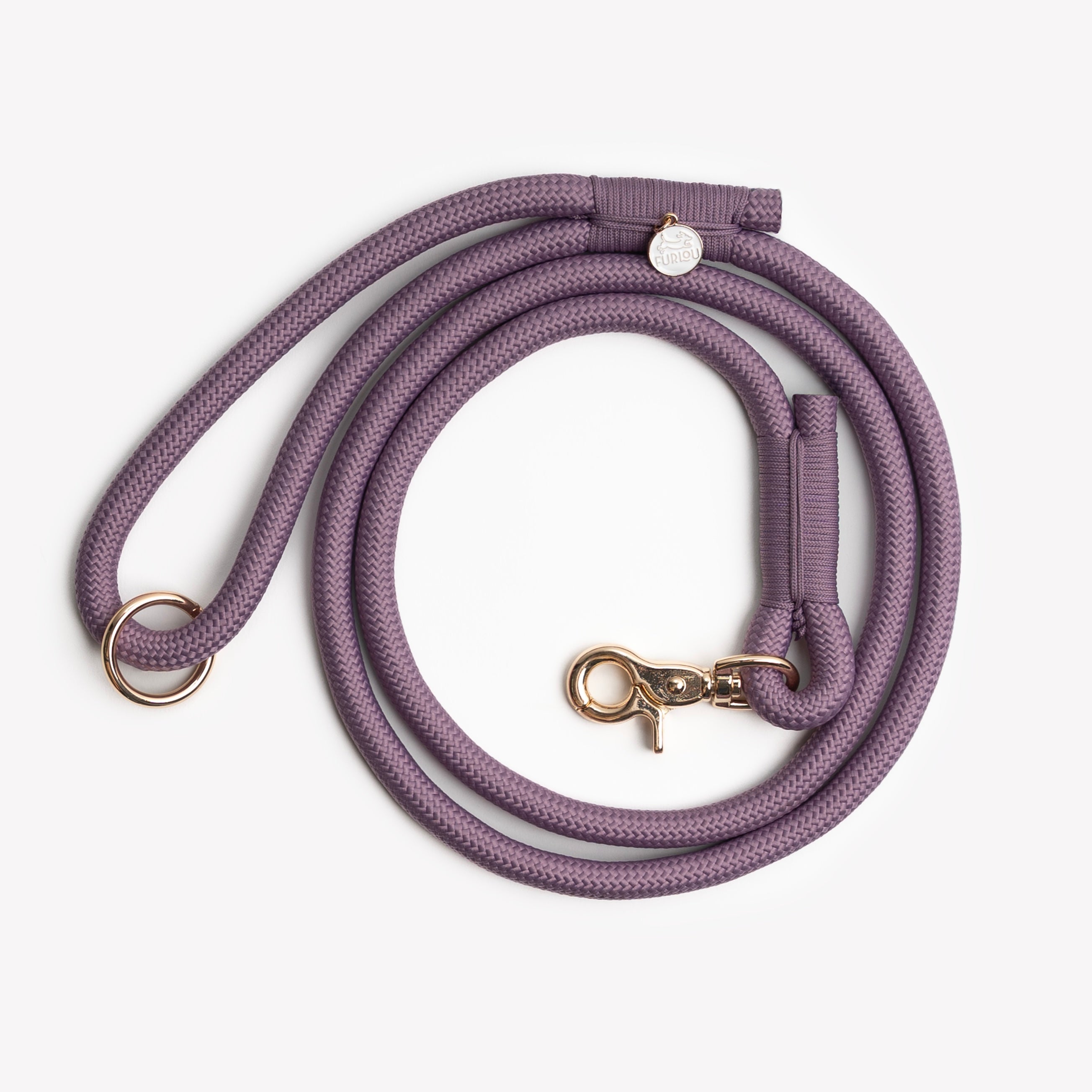 Lilac Braided Rope Dog Leash