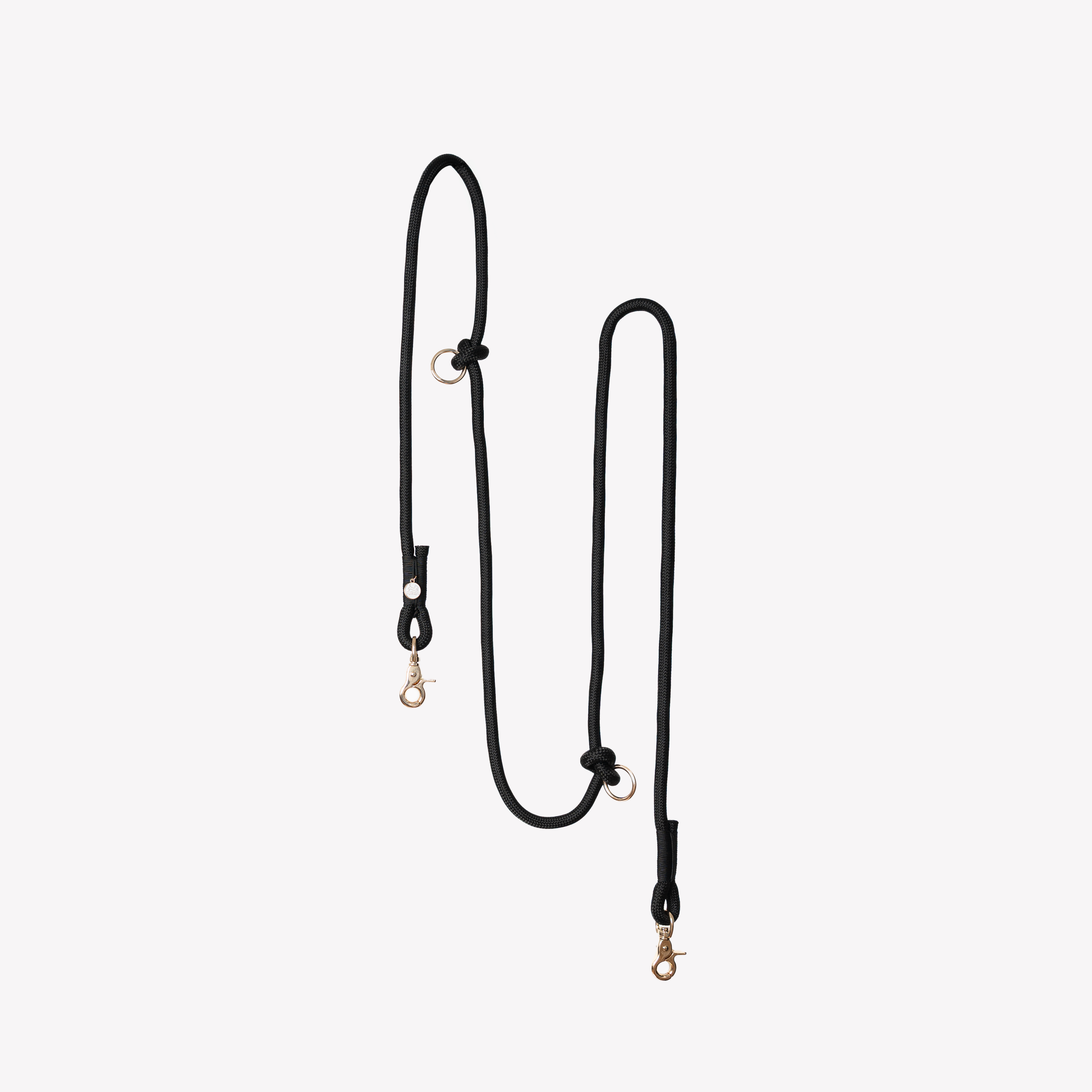 Black Hands-Free Braided Dog Leash