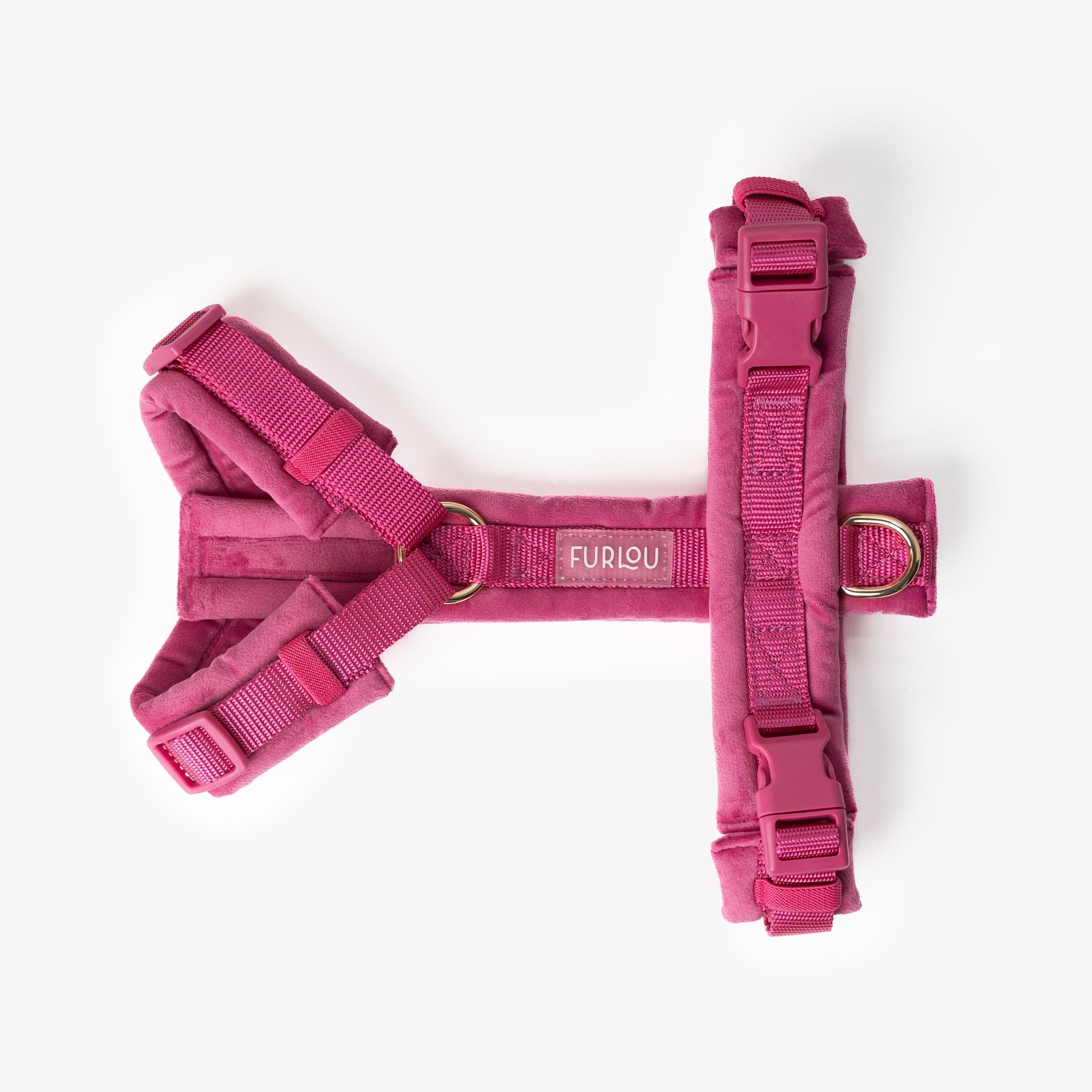 Magenta Velvet Dog Harness