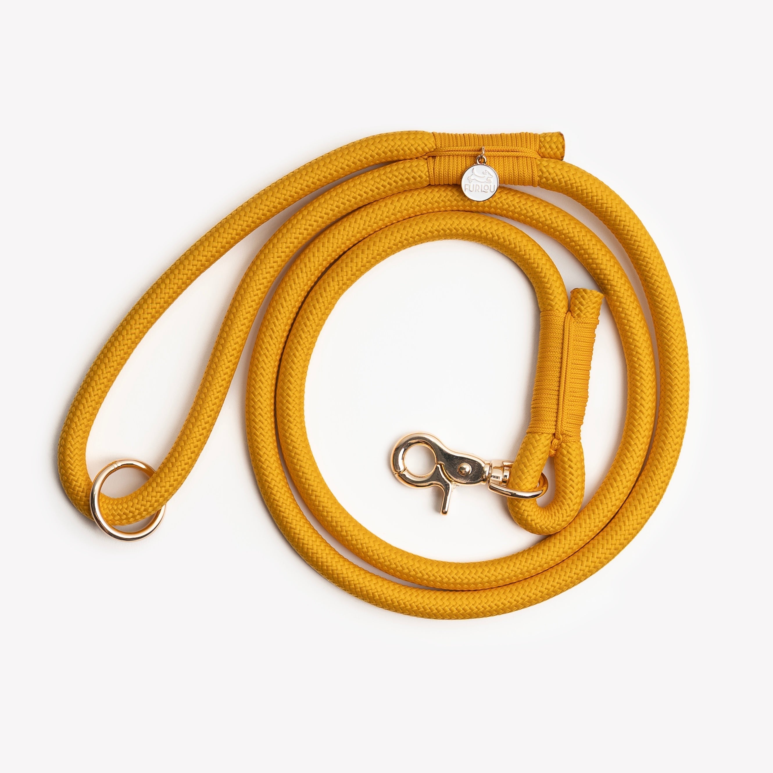 Yellow Braided Rope Dog Leash