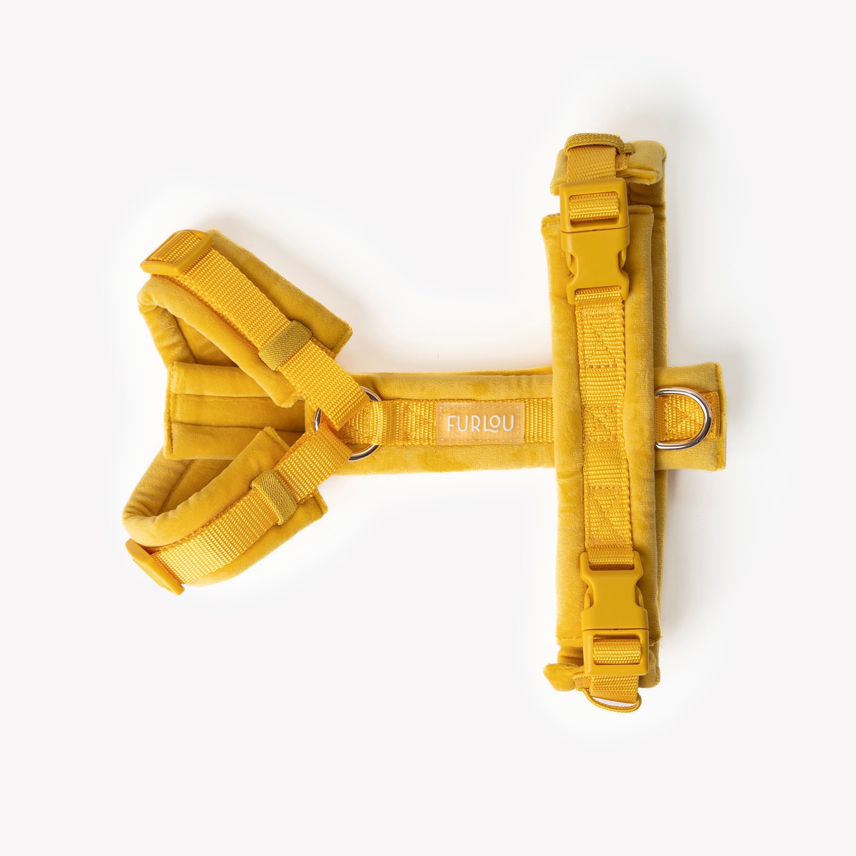 Yellow Velvet Dog Harness