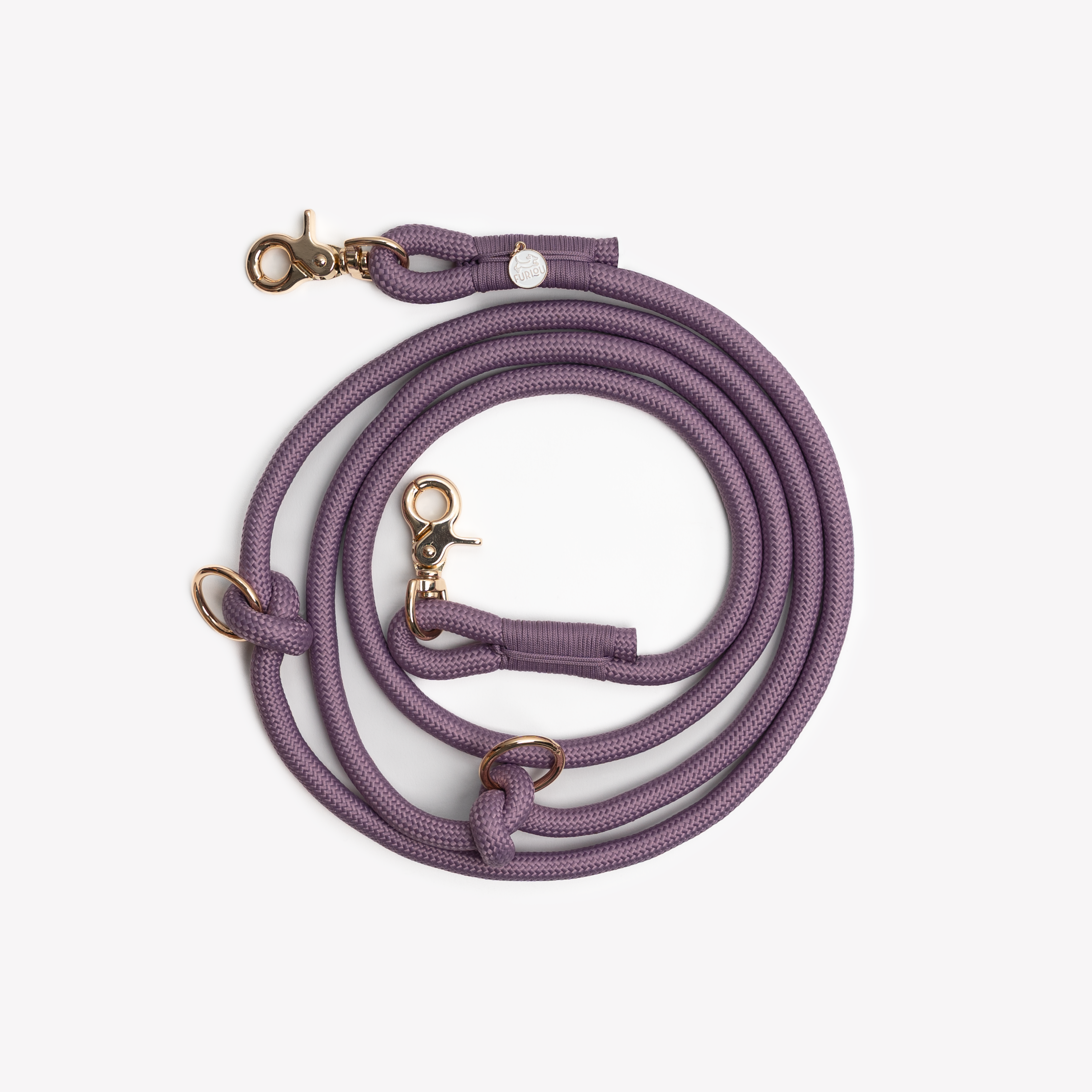 Lilac Hands-Free Braided Dog Leash