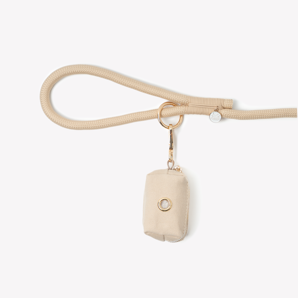 Tan Dog Poop Bag Holder