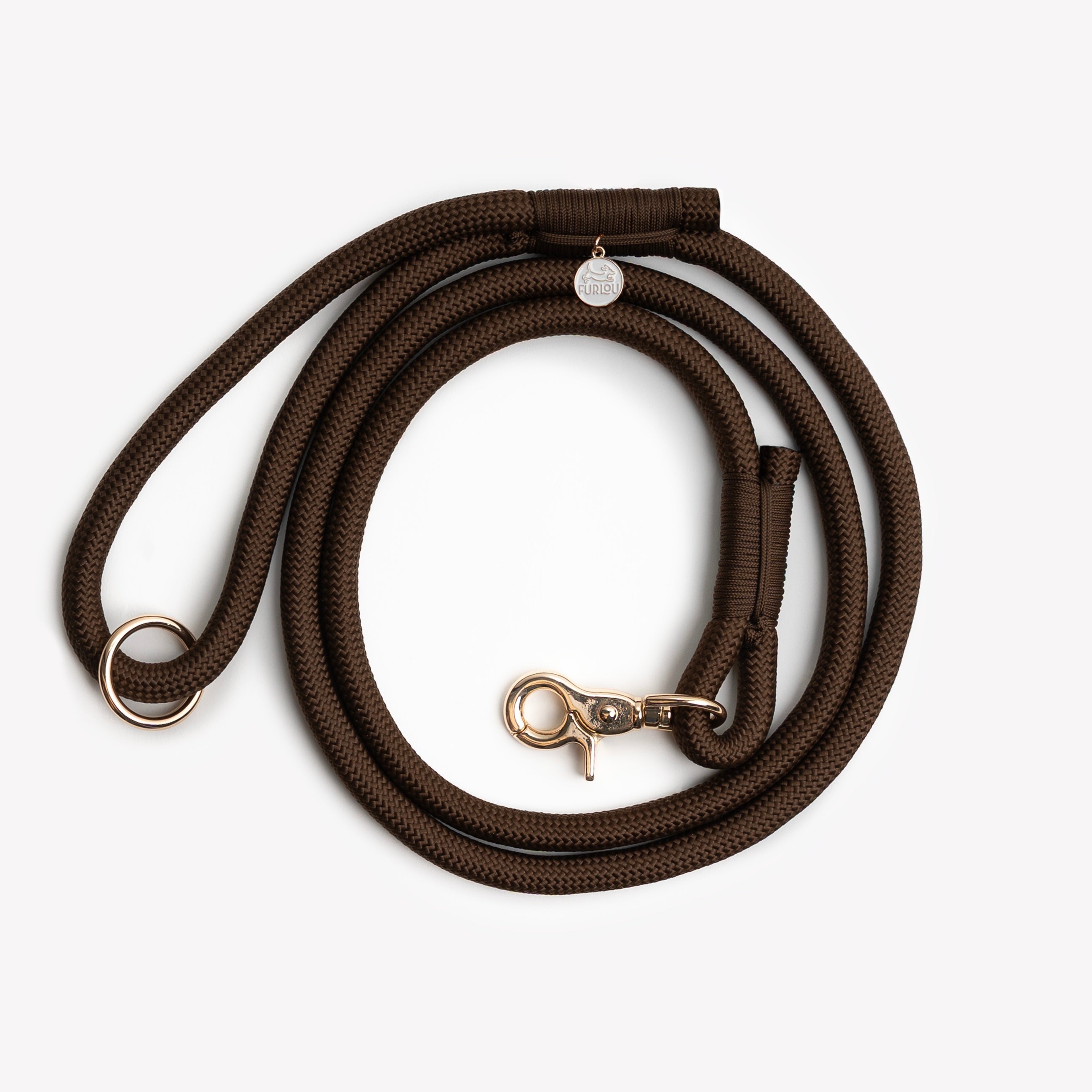 Brown Braided Rope Dog Leash