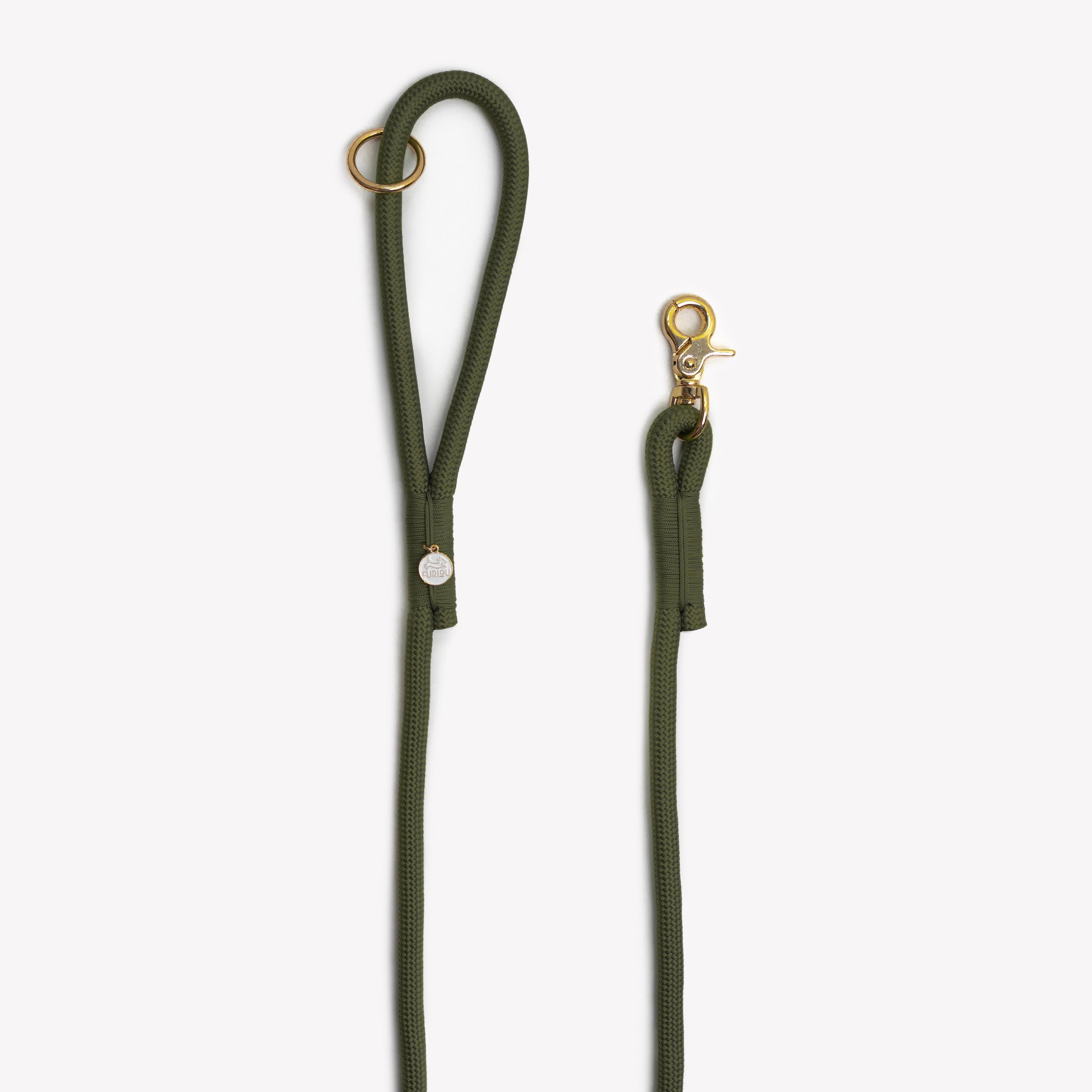 Moss Green Braided Rope Dog Leash