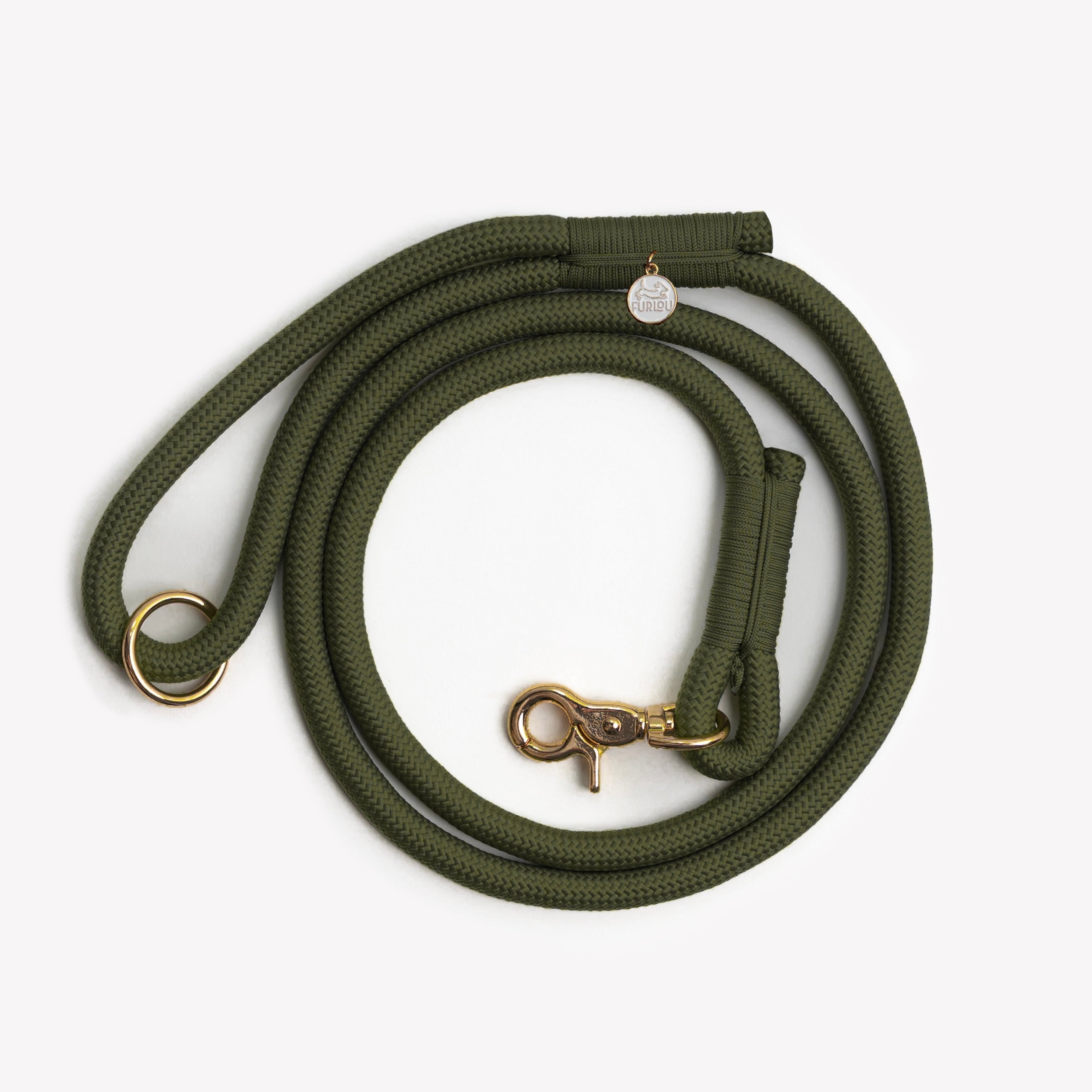 Moss Green Braided Rope Dog Leash