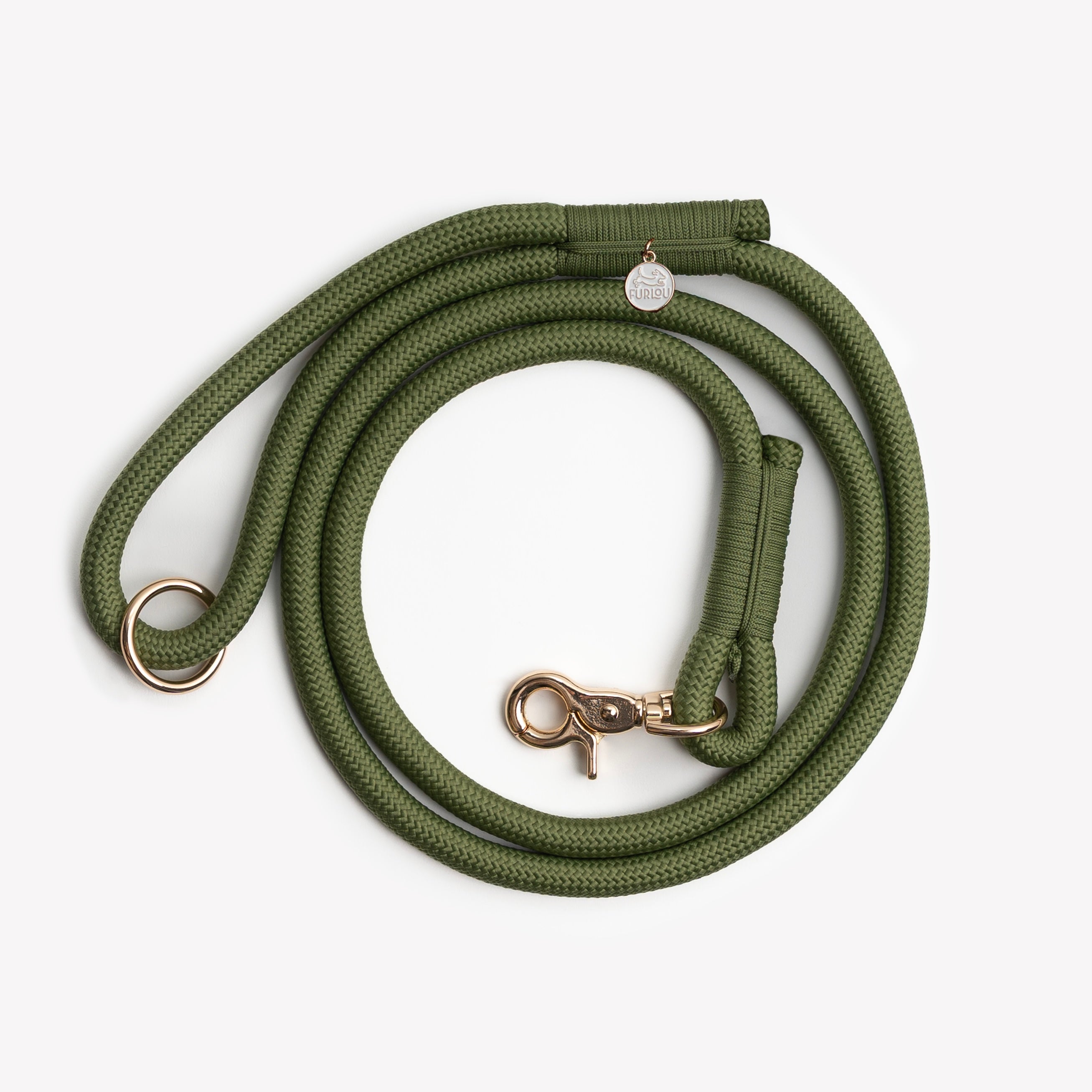 Green Braided Rope Dog Leash