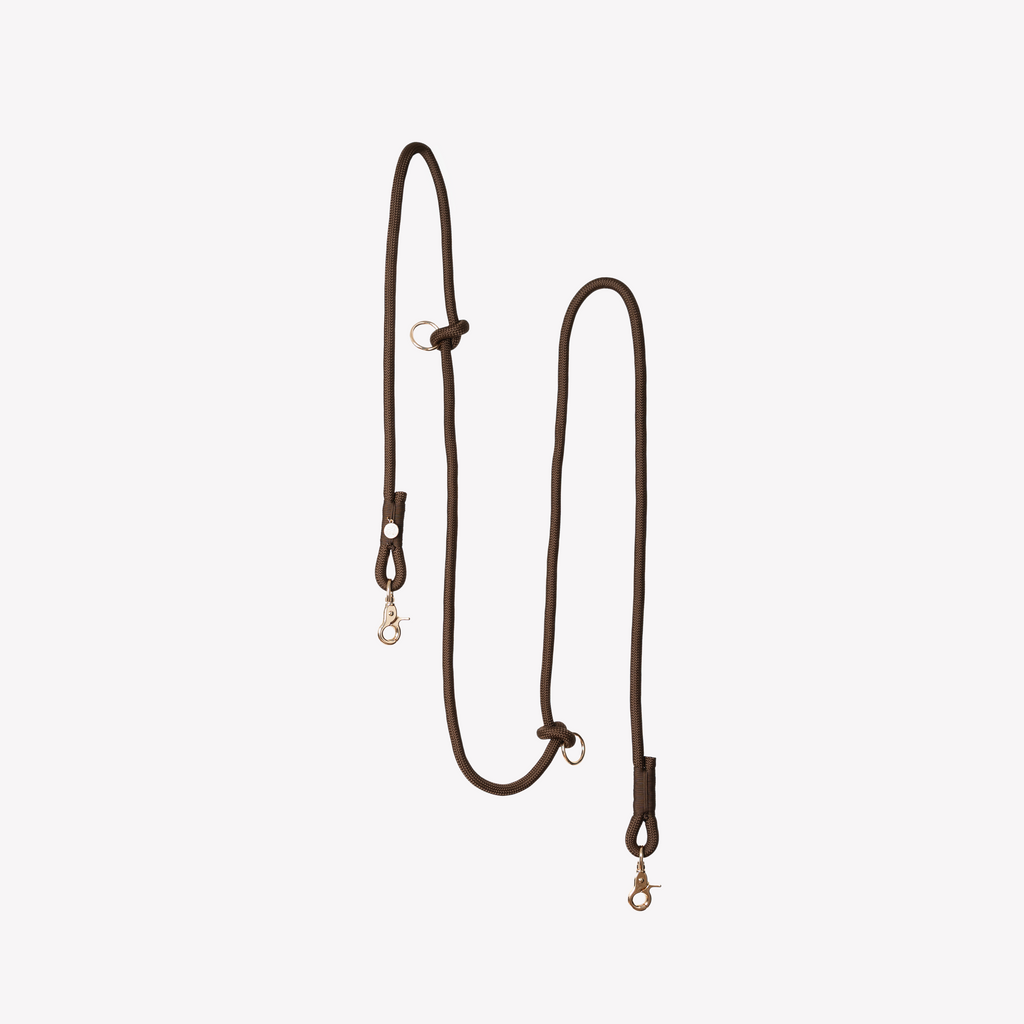 Brown Hands-Free Braided Dog Leash