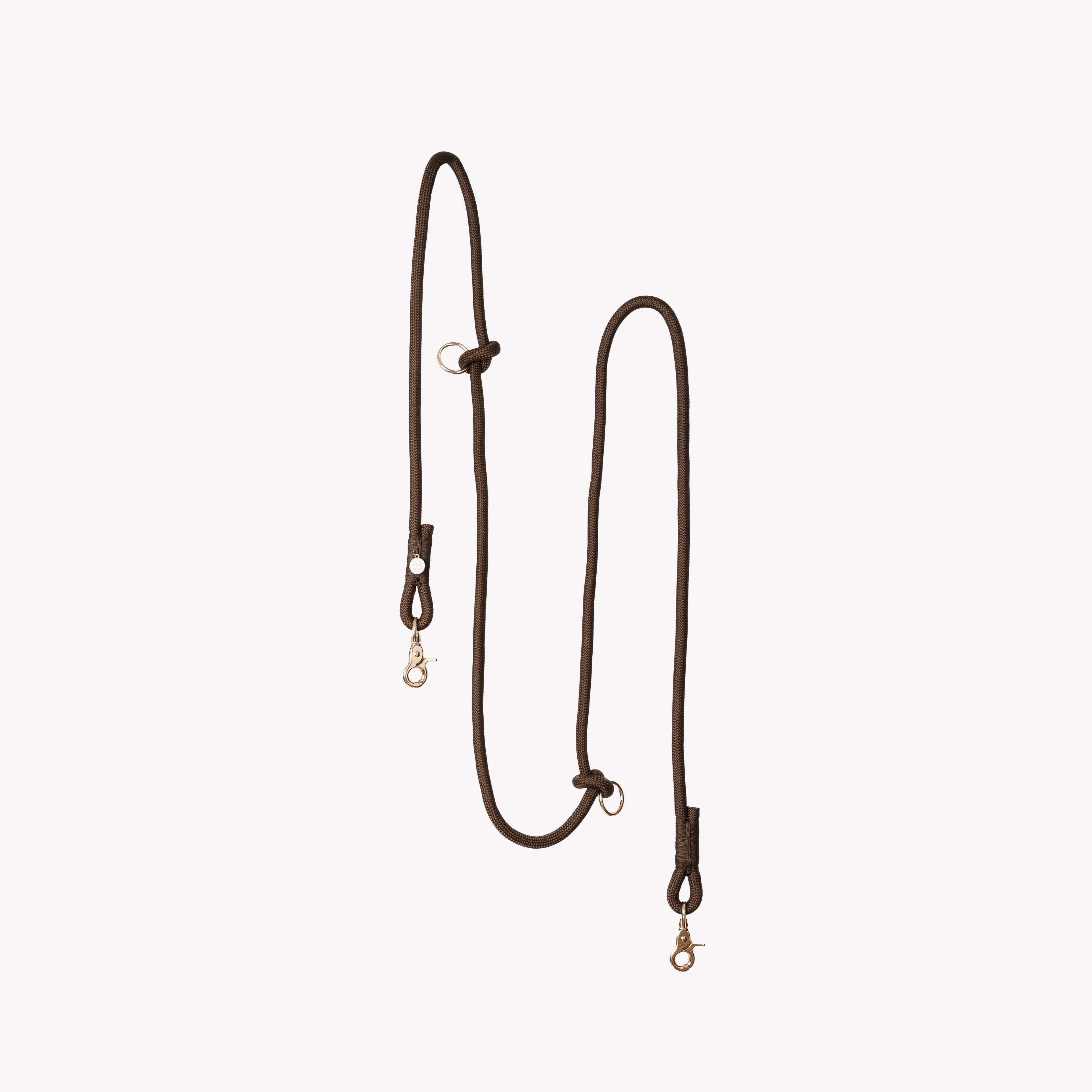 Brown Hands-Free Braided Dog Leash