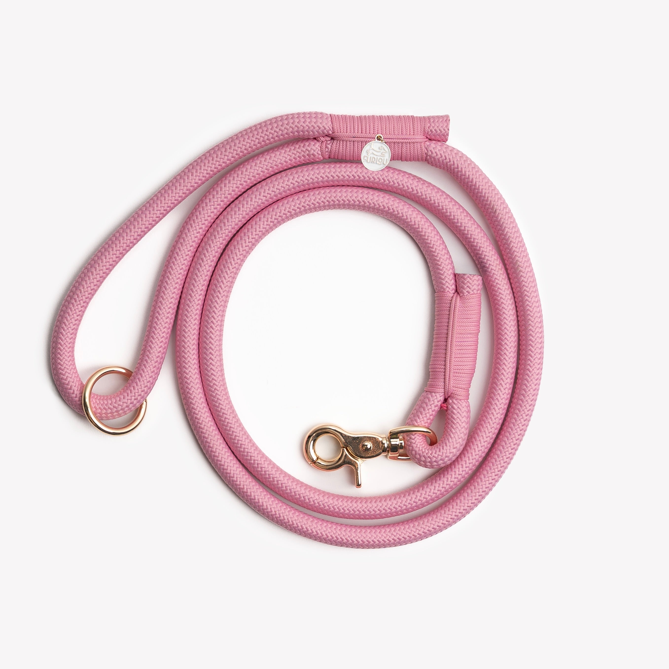 Pink Braided Rope Dog Leash