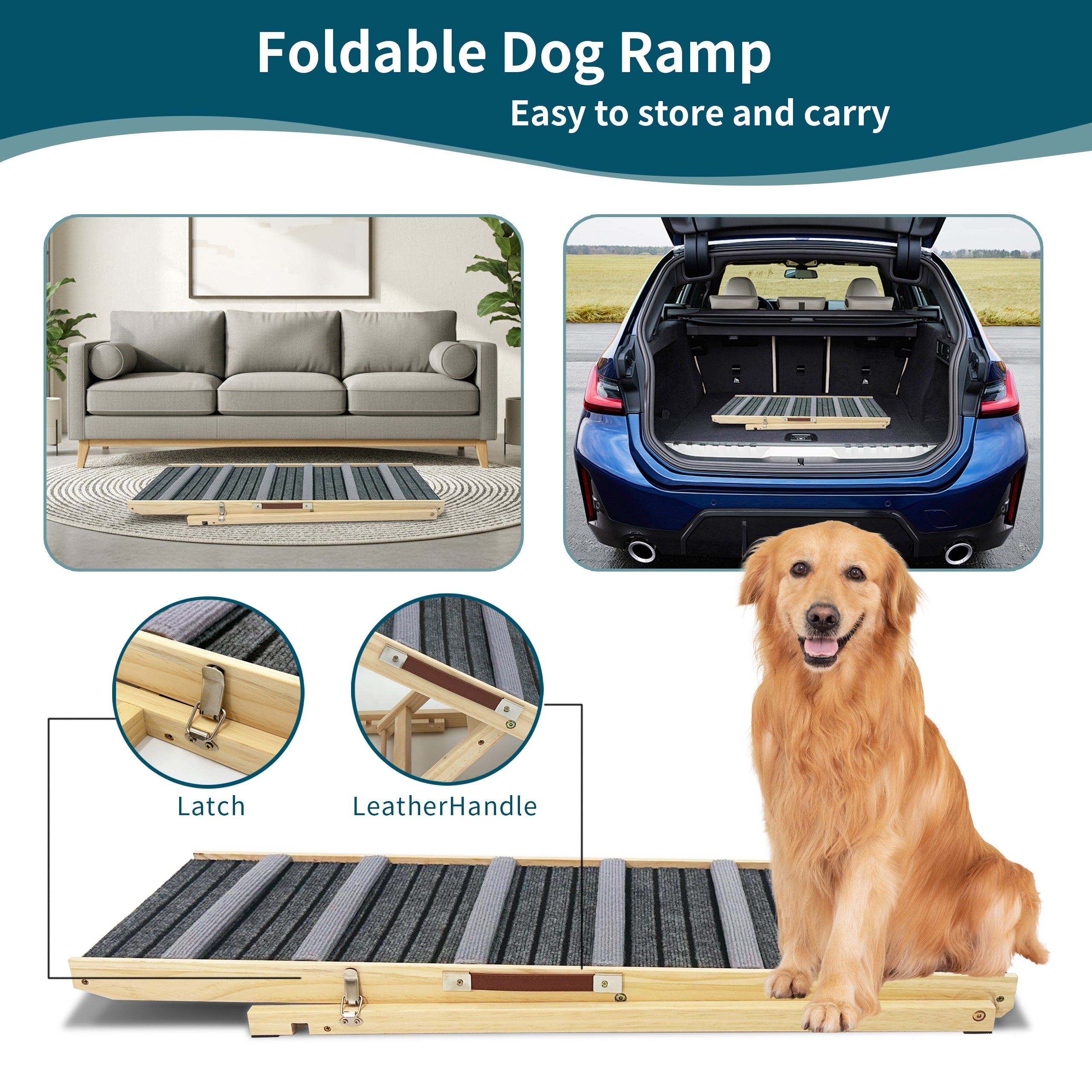 The Luna Ramp™ — Foldable Dog Steps for Couch & Car