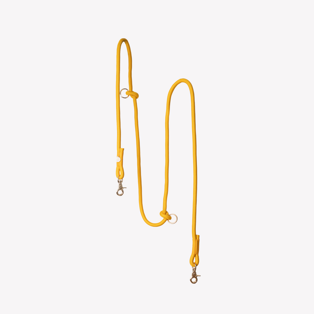 Yellow Hands-Free Braided Dog Leash