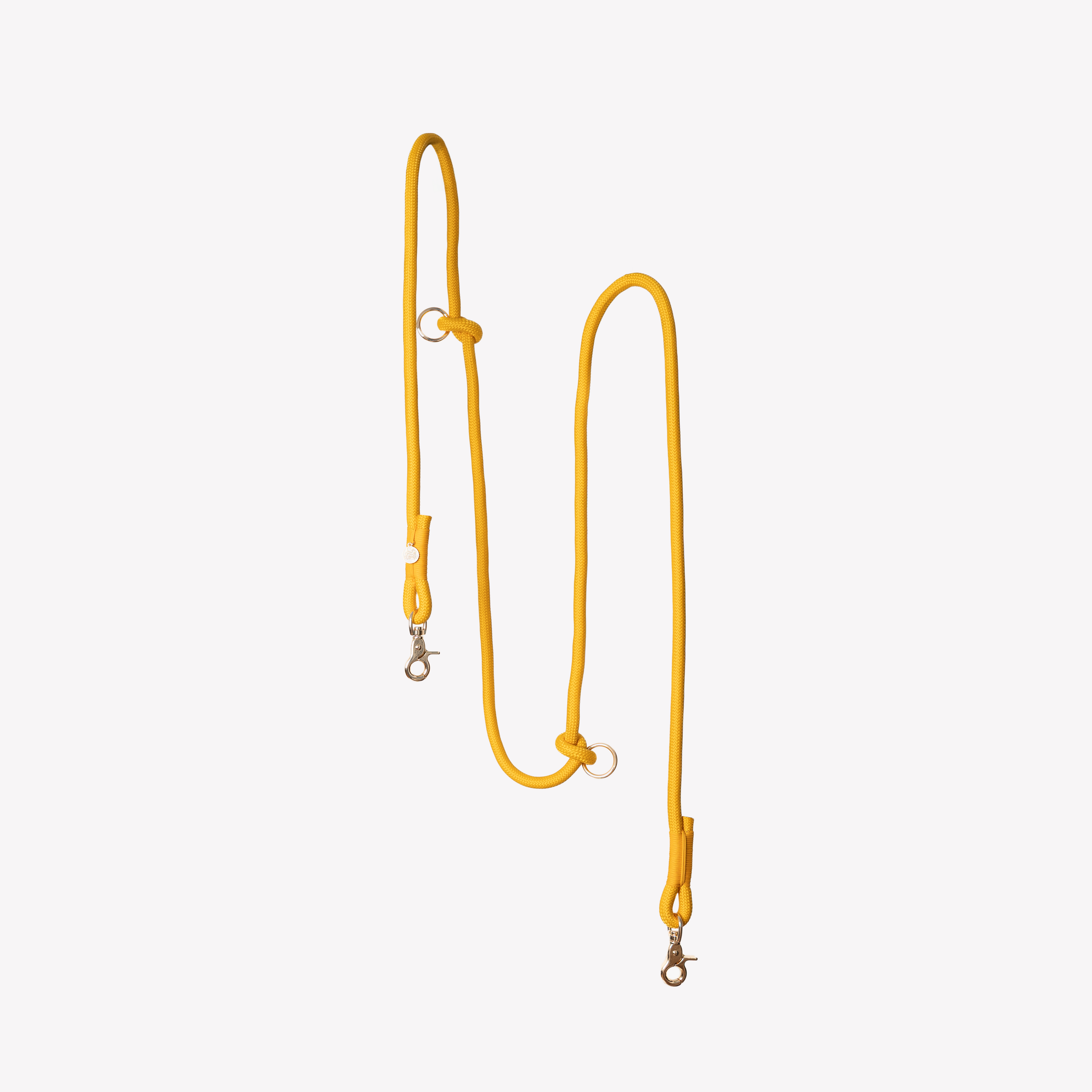 Yellow Hands-Free Braided Dog Leash