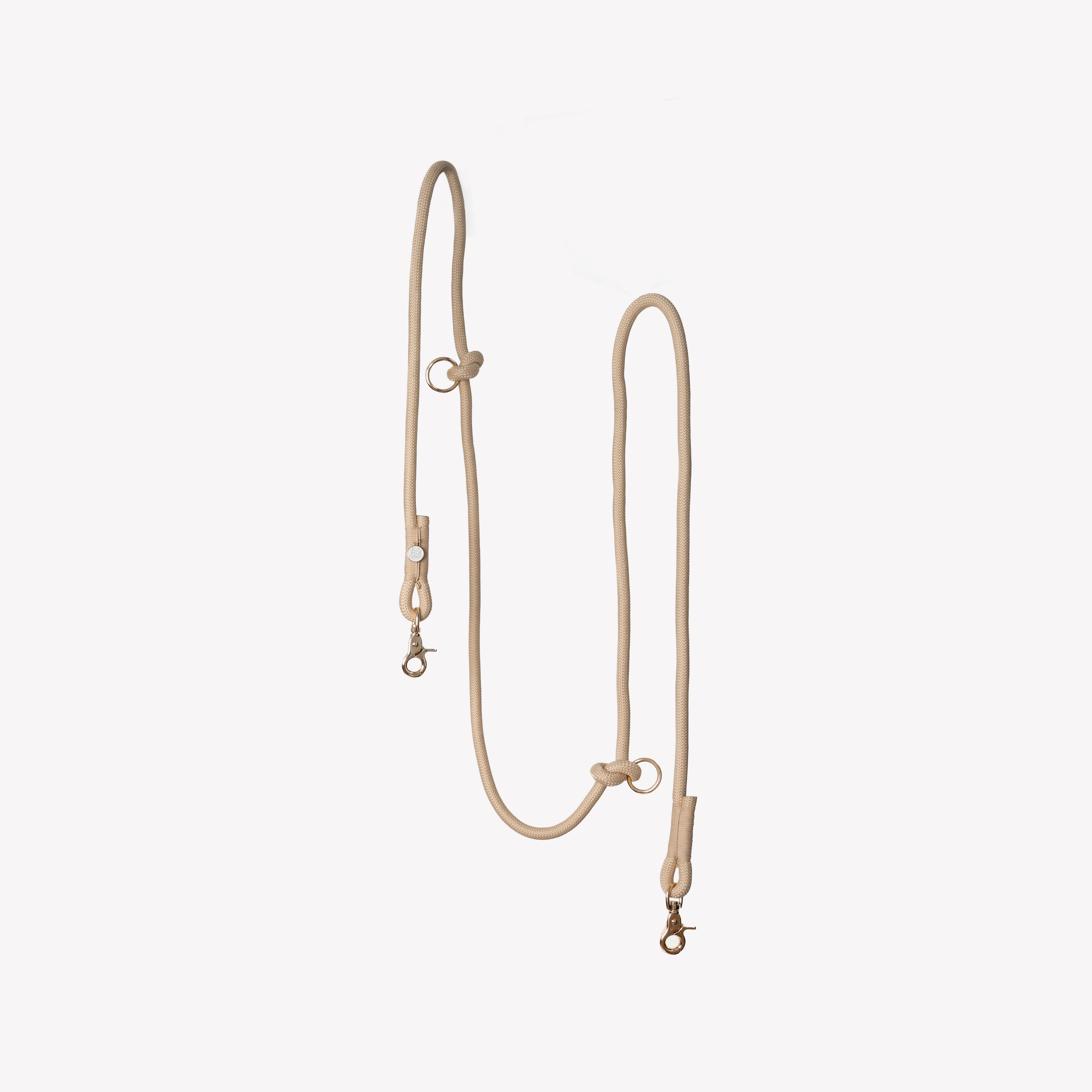 Tan Hands-Free Braided Dog Leash