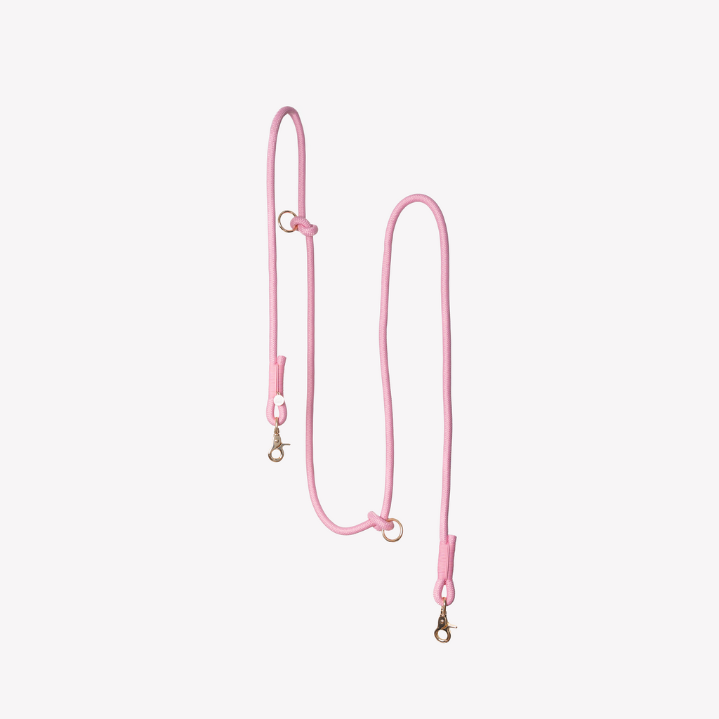 Pink Hands-Free Braided Dog Leash