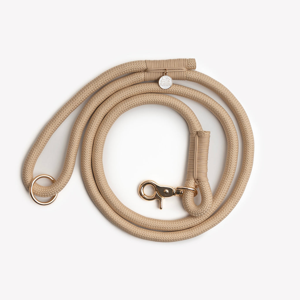 Tan Braided Rope Dog Leash