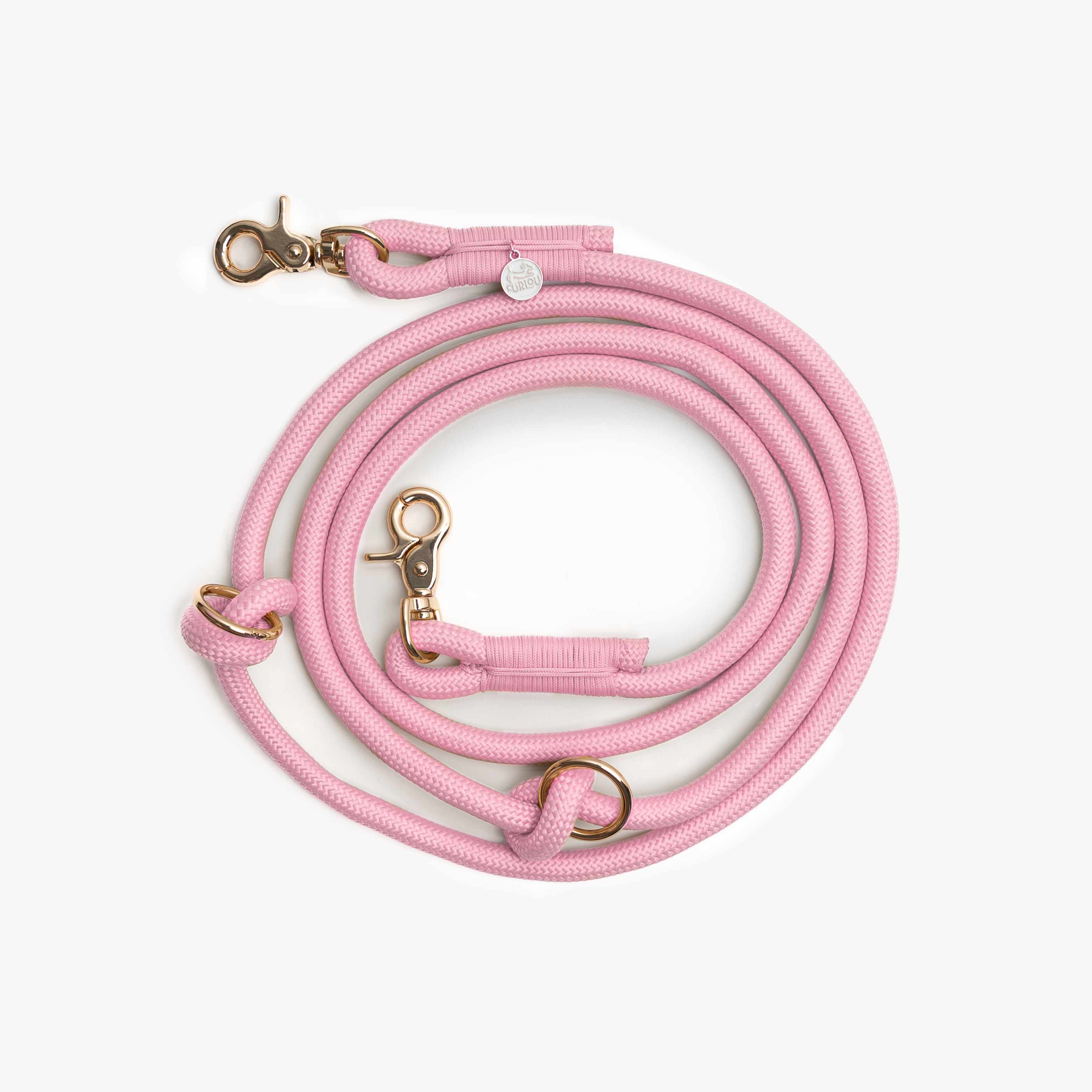 Pink Hands-Free Braided Dog Leash