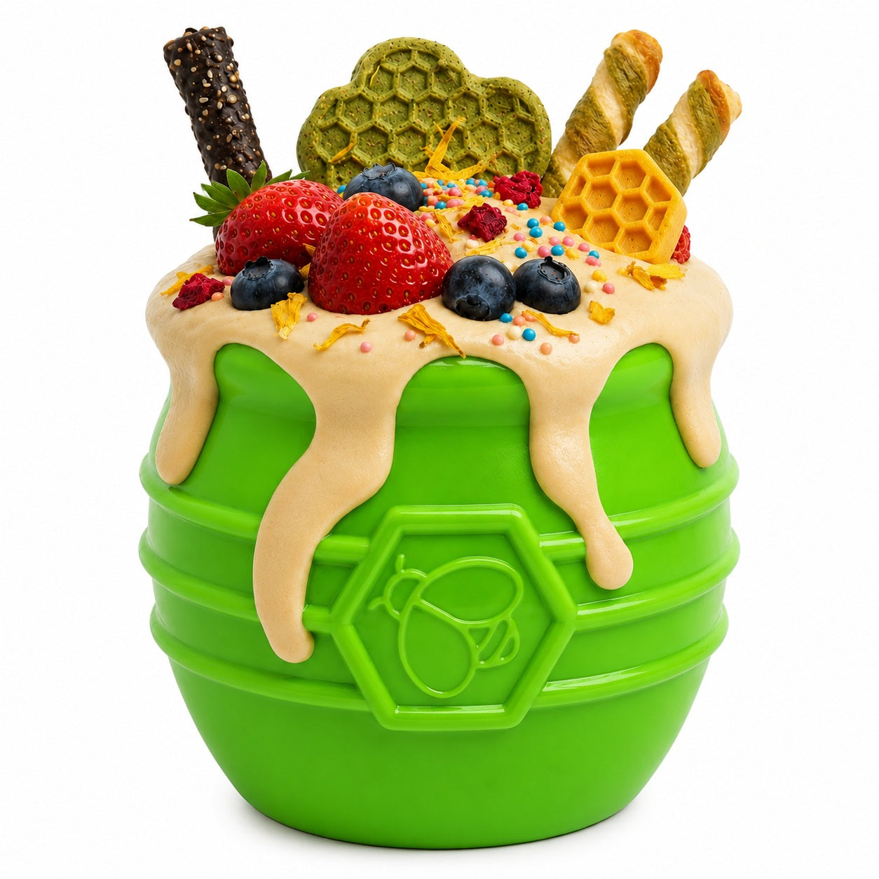 Honey Pot Dog eCup Treat Dispenser | Durable PUP-X Rubber Enrichment Toy | USA Made